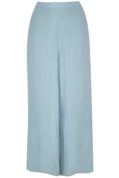 Baby Blue Embroidered Cutout Tunic With Palazzo Pants